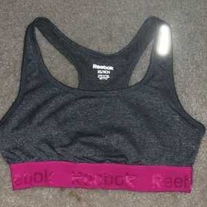 Reebok pink and grey sports bra🌸FREE BRA INCLUDED